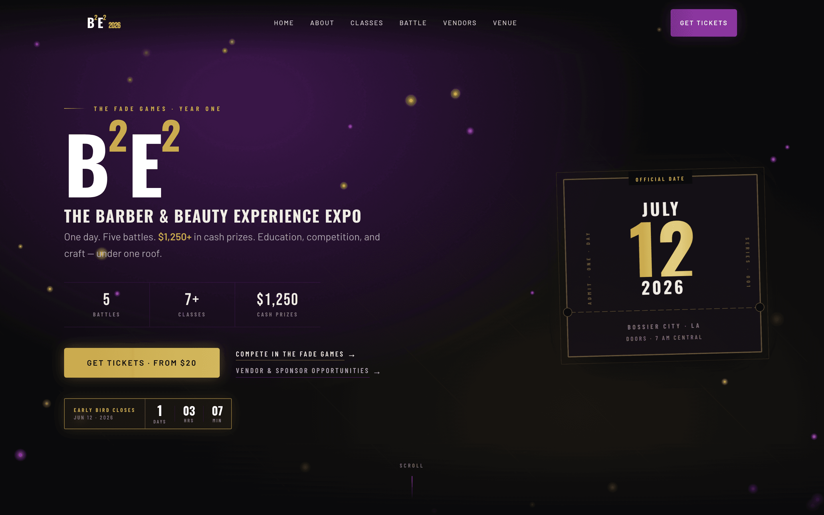 B2E2 Expo website homepage