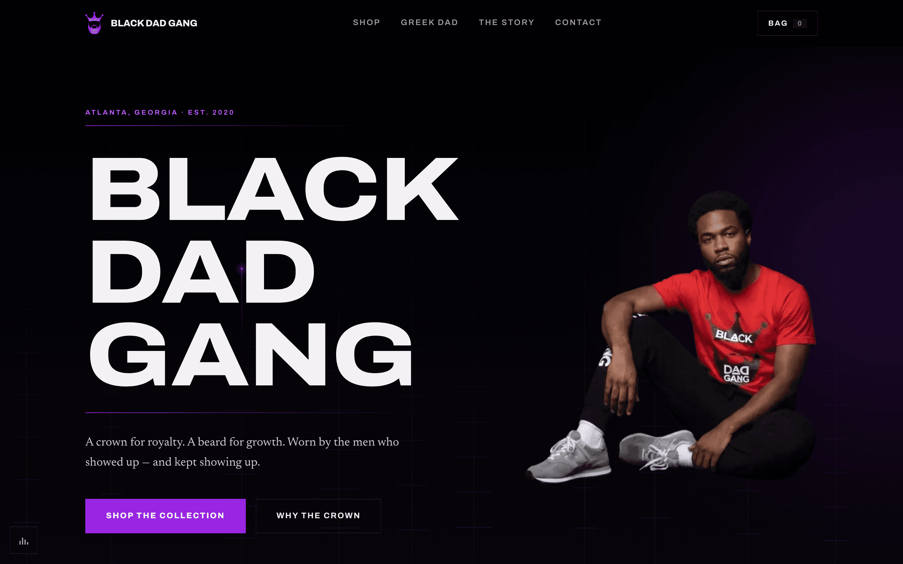 Screenshot of Black Dad Gang — live client website