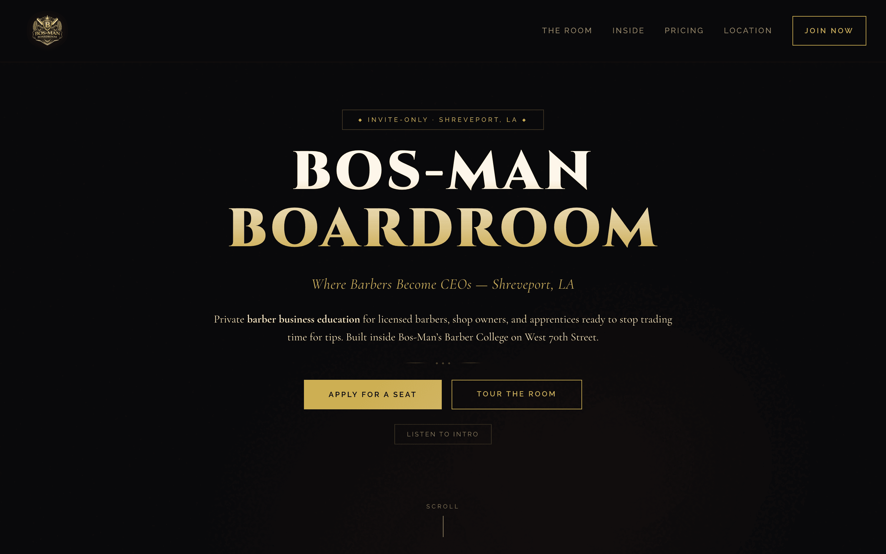 Bosman Boardroom website homepage