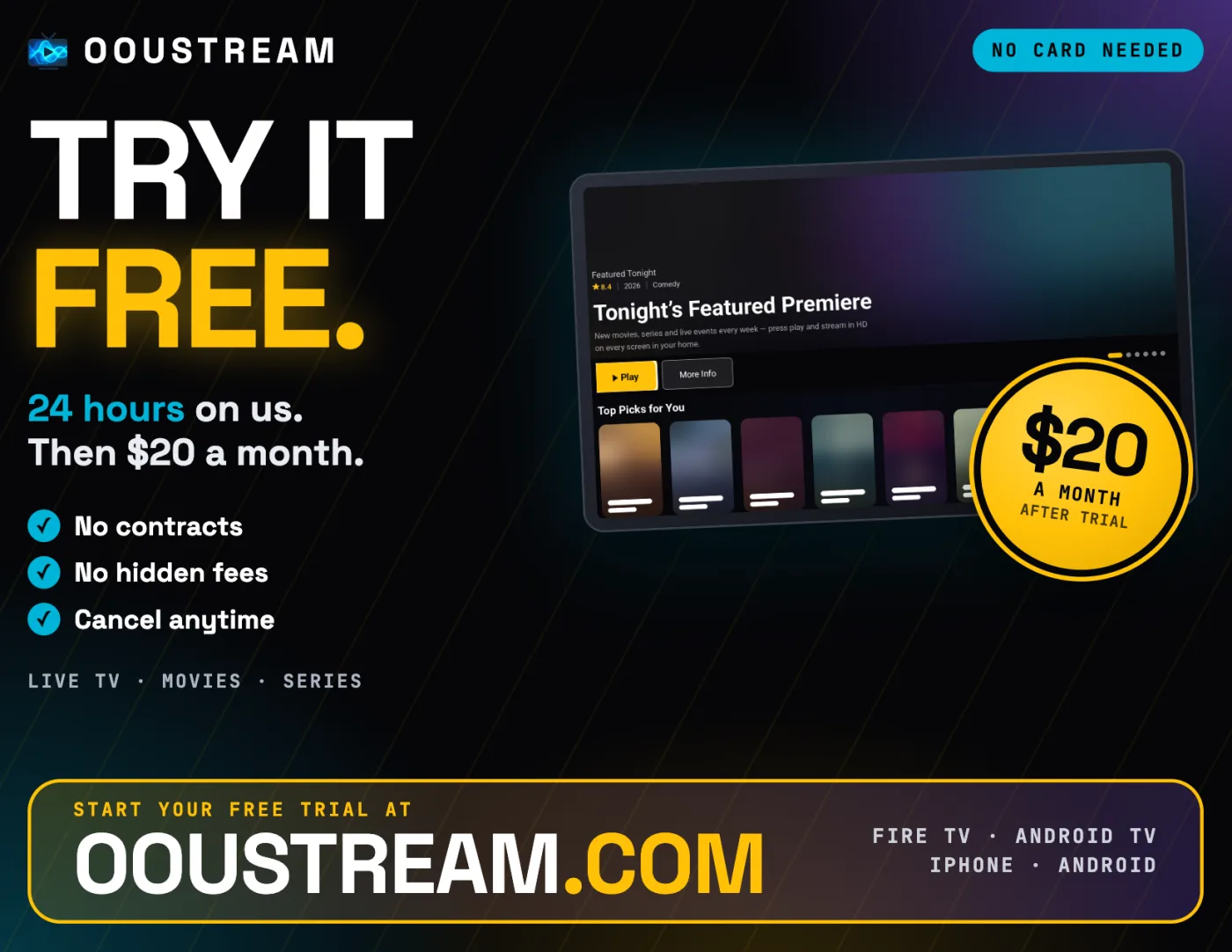 OouStream — Flyer + handbill, print-ready